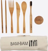 COOKUT Bamboo Kit repas en Bamboo avec brosse à dents
