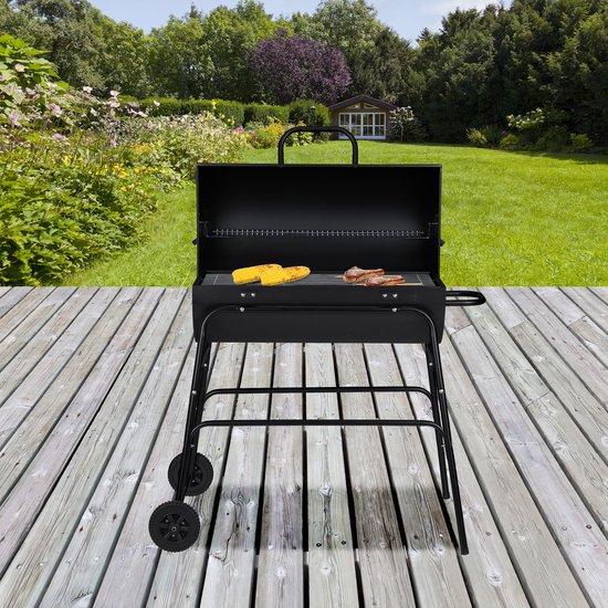 houtskool bbq - met deksel - verstelbare beluchting - stabiel - 96,5 x 103 x 64,5 cm - zwart van BluMill — afbeelding 4