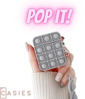 Casies Apple AirPods 1 & 2 Pop It Fidget Toy hoesje - Grijs - Gezien op TikTok - Soft case hoesje - Fidget toys