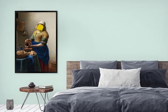 Fotolijst incl. Poster - Melkmeisje - Johannes Vermeer - Verf - 80x120 cm - Posterlijst - PosterMonkey
