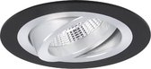 Modena - Inbouwspot Zwart/Aluminium Rond - Kantelbaar - 1 Lichtpunt - Ø 92mm