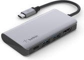 Belkin CONNECT™ Meerpoorts 4-in-1 USB-C-adapter - Grijs/Zwart