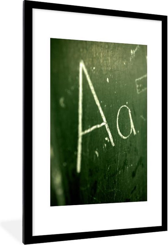 Photo encadrée - Lettre A sur un cadre photo tableau noir avec passe  partout blanc... | bol.com