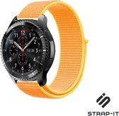 Nylon Smartwatch bandje - Geschikt voor Strap-it Samsung Galaxy Watch 45mm / 46mm nylon band - lichtgeel - Strap-it Horlogeband / Polsband / Armband