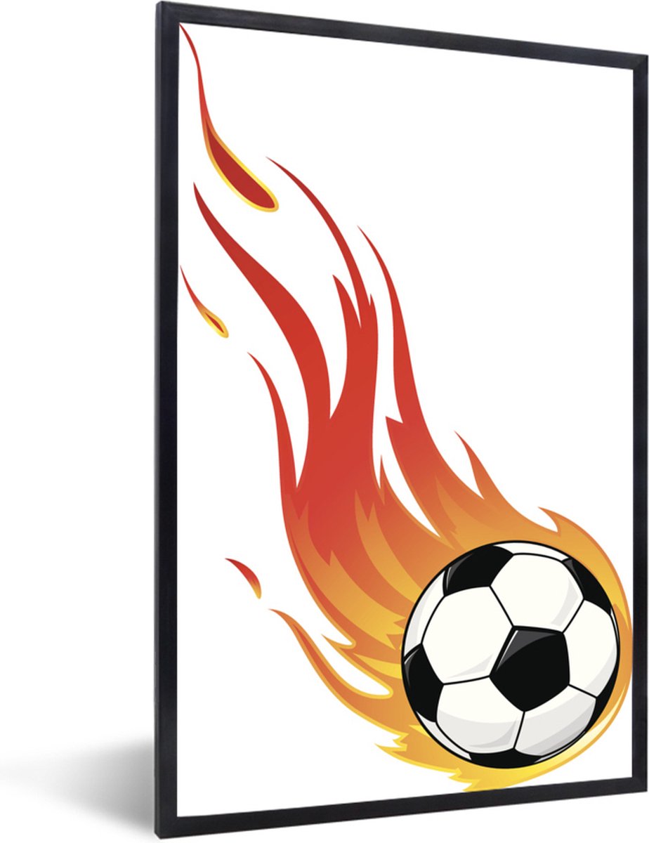 De Vlammende Bal Van Het Voetbal Stock Illustratie - Illustration of