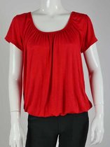 Dames Ballon Top Korte Mouw Nathalie - Rood - One Size