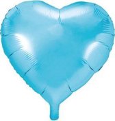 Folie ballon hart lichtblauw 18 inch, kindercrea