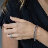 SILK Jewellery - Zilveren Armband - Mesh - 153.23 - Maat 23