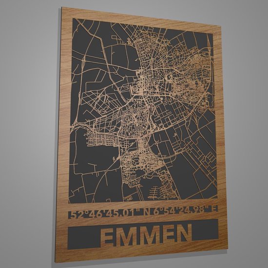 Stadskaart Emmen met coördinaten
