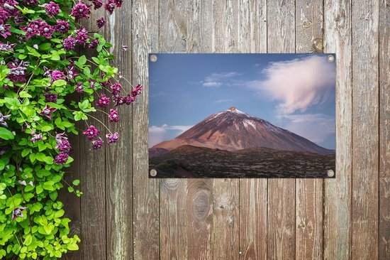 Tuinposters buiten Teide vulkaan in het ochtendlicht in het Nationaal park Teide in Spanje - 90x60 cm - Tuindoek - Buitenposter