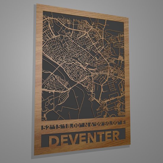 Stadskaart Deventer met coördinaten