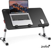 Jooba Laptoptafel en Laptop standaard - Bedtafel - Laptop Verhoger - Zwart - Aluminium - Opvouwbaar & Verstelbaar