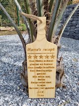 Tapasplank mama recept gegraveerd [Tapasplank met tekst] [Hapjes plank met tekst] [Cadeau voor moeder]