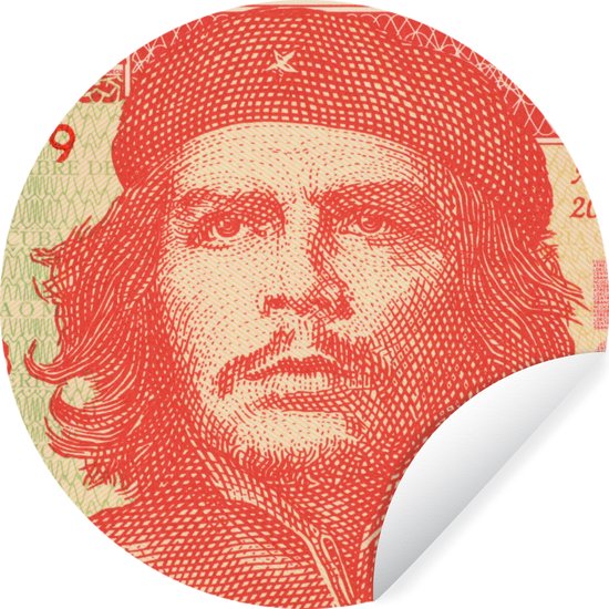 Che Guavara sur un 3 Pesos Bill Wall Sticker papier peint cercle ⌀ 120 cm / cercle papier peint / cercle mural / cercle vivant - auto-adhésif et coupe ronde