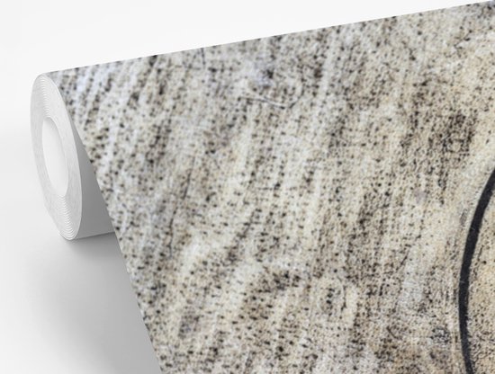 Symbole du Yin et du Yang sur fond gris fotobehang