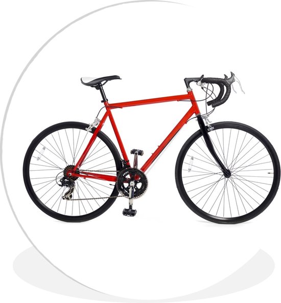 Un vélo de course rouge sur fond blanc Plaque en plastique cercle