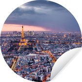 Twilight in Paris Skyline Wall Sticker papier peint cercle ⌀ 120 cm / cercle papier peint / cercle mural / cercle vivant - autocollant & découpe ronde
