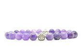 Beaddhism - Armband - Purple - Zilver - Yin - 8 mm - 23 cm