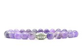 Beaddhism - Armband - Purple - Zilver - Beaddhism - 8 mm - 19 cm