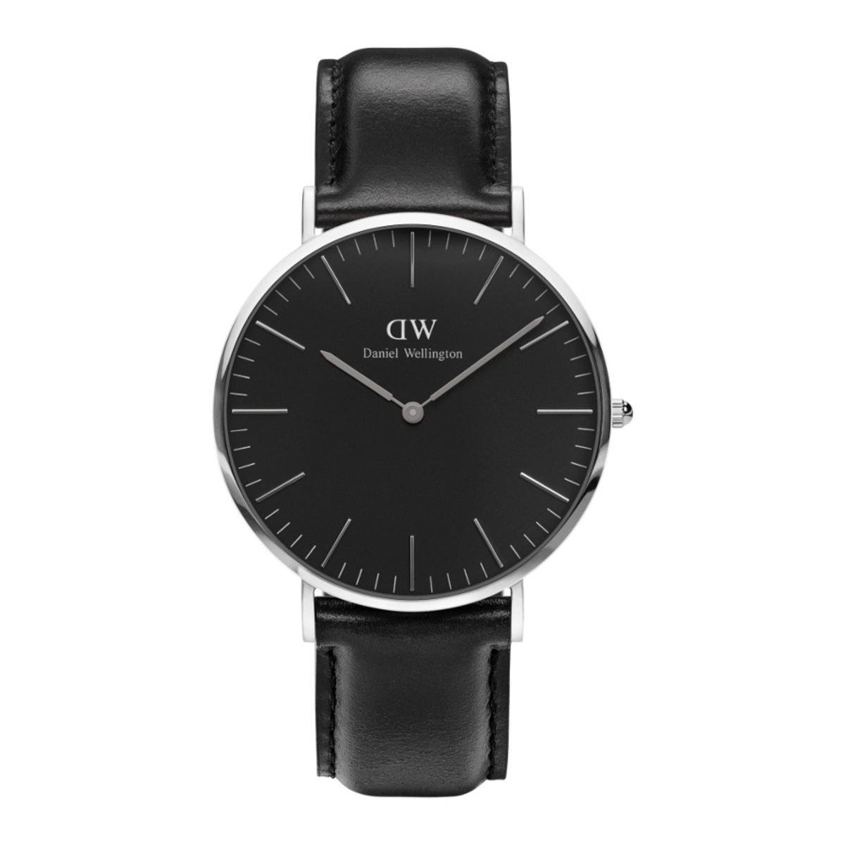 Daniel Wellington DW00100133 Classic Black Sheffield - Horloge - Leer - Zwart - Ø 40 mm