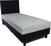 Bedworld Boxspring 90x200 cm met Matras - Luxe Hoofdbord - Gestoffeerd - Pocketvering Matras - Grijs