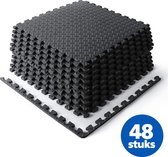 SWILIX ® Puzzelmat - 48 Stuks  - 237 x180 x 1.2 (48 x 31x 31cm) - 4,26 m² Zachte Vloermat - Zwart