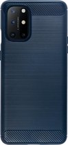 BMAX Carbon soft case hoesje geschikt voor OnePlus 8T / Soft cover / Telefoonhoesje / Beschermhoesje / Telefoonbescherming - Blauw