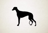 Silhouette hond - Greyhound - Windhond - L - 75x95cm - Zwart - wanddecoratie