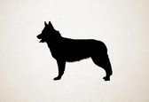Silhouette hond - White Shepherd - Witte herder - M - 60x75cm - Zwart - wanddecoratie