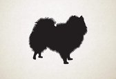 Silhouette hond - Japanese Spitz - Japanse spits - S - 45x54cm - Zwart - wanddecoratie