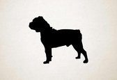 Silhouette hond - Olde English Bulldogge - Oud Engelse Bulldogge - S - 45x56cm - Zwart - wanddecoratie