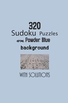 320 Sudoku Puzzles on Powder Blue background with solutions