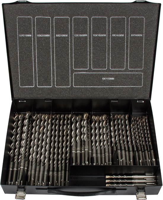 Jeu de perceuses à percussion, SDS-plus CRUSHER, en coffret de 50 pièces `` PROJAHN ''