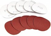 HBM 10-delige set 75 mm Velcro schuurschijfjes, schuurpads K80