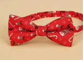 Fun vlinderstrik Rood met grappige Rendieren / Kerst (32434)