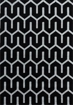 Modern laagpolig vloerkleed Costa - zwart 3524 - 240x340 cm