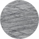 Modern laagpolig vloerkleed Pisa - grijs 4706 - rond - 160x160 cm
