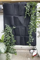 Verticale tuin met 12 ruime zakken - perfect voor balkon of schutting - hangende moestuin of kruidentuin - h 80cm x b 60cm - Zakken 18cm x 18cm.