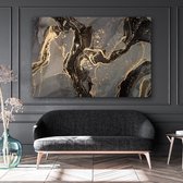 KEK Original - Marble Black & Gold - wanddecoratie - 105 x 70 cm - muurdecoratie - Plexiglas 5mm - Acrylglas - Schilderij
