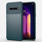 Voor LG V60 ThinQ Thunderbolt Shockproof TPU Soft Case (Donkergroen)