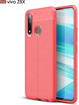 Litchi Texture TPU schokbestendige hoes voor VIVO Z5X (rood)