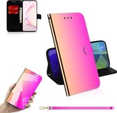 Voor Galaxy Note 10 Lite / A81 Lmitated Mirror Surface Horizontal Flip Leather Case met houder & kaartsleuven & Wallet & Lanyard (kleurverloop)