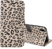 Leopard Pattern Horizontal Flip lederen tas voor iPhone XR, met houder & kaartsleuven (geel)