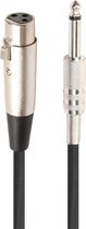 7,6 m XLR 3-pins female naar 1/4 inch (6,35 mm) mono afgeschermde microfoon microfoonkabel