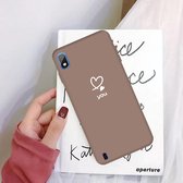 Voor Galaxy A10 Love Heart You Pattern Frosted TPU beschermhoes (kaki)