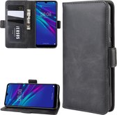 Wallet Stand Leather Cell Phone Case voor Huawei Y6 2019, met portemonnee & houder & kaartsleuven (zwart)