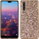 Glitter poeder schokbestendig TPU-hoesje voor Huawei P30 (goud)