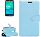 Voor ASUS Zenfone Go TV / ZB551KL Litchi Texture Horizontaal Flip Echt lederen tas met houder & kaartsleuven & portemonnee (blauw)
