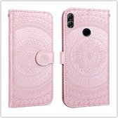 Voor Huawei P20 Pressed Printing Pattern Horizontal Flip PU Leather Case with Holder & Card Slots & Wallet & & Lanyard (Pink)
