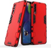Voor Galaxy A70s Simple Style Shockproof PC + TPU Case (Rood)